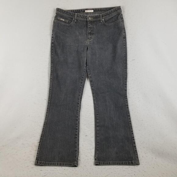 Lee Jeans Womens 18 Gray Midrise Bootcut Stretch Denim 5 Pocket LMKH34663 - Picture 1 of 16